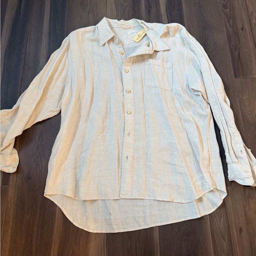 Tommy Bahama Light Tan Casual Button-Down Shirt